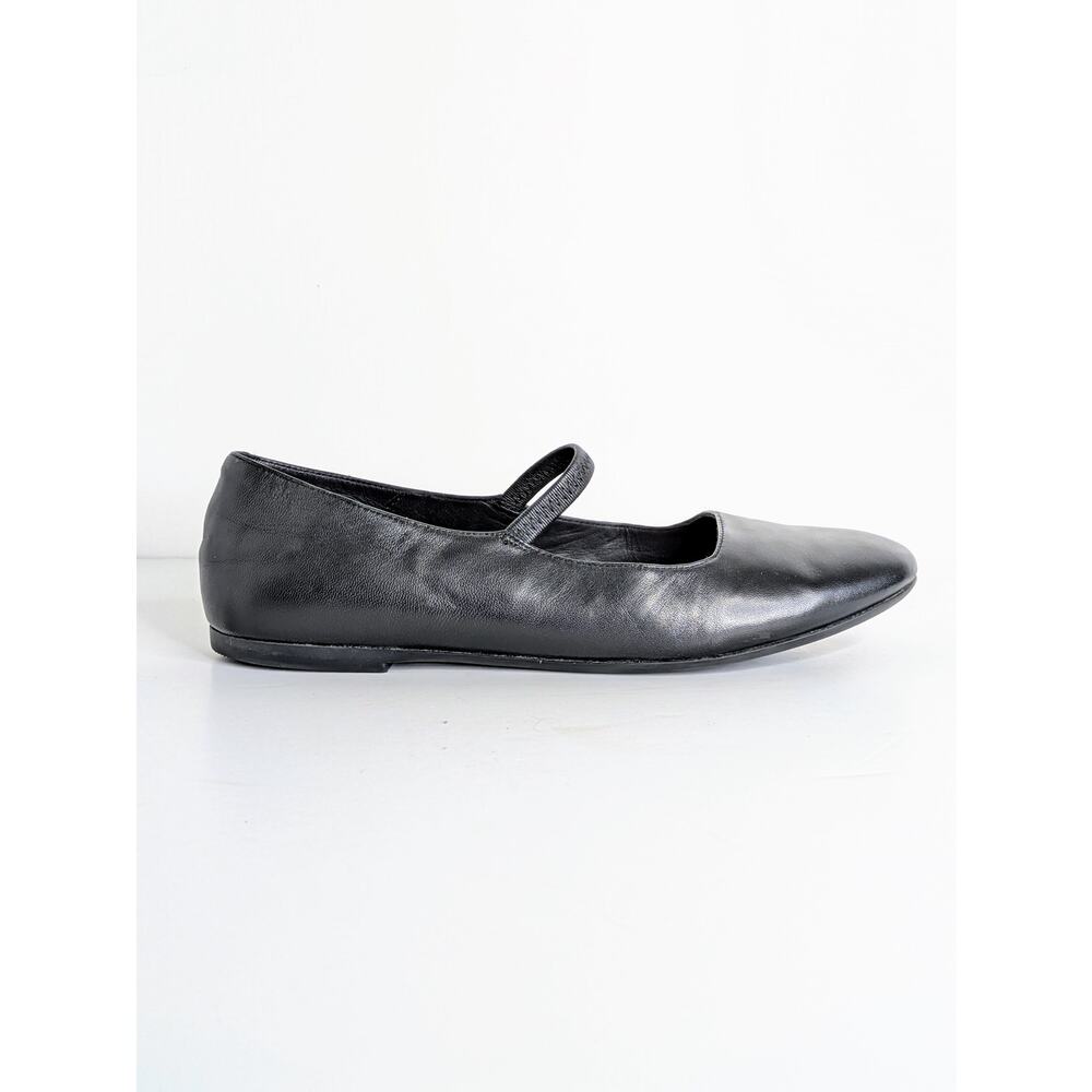 Everlane Black Leather Mary Jane Flats with Slim Strap - Picture 7 of 11